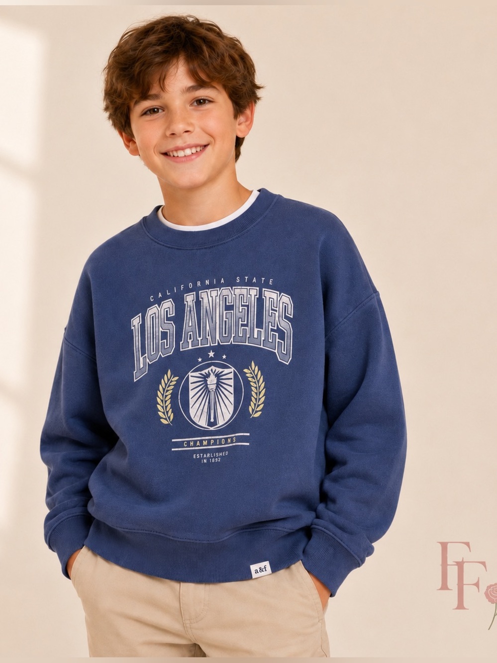 Abercrombie Kids Los‎ Angeles Graphic Crewneck Sweatshirt Blue Size 11/12
